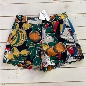 NWT J. Crew Colorful Fruit Print Shorts, Size 0